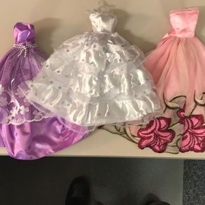 BARBIE BUNDLE: Barbie gowns - pink, purple and white Set 1